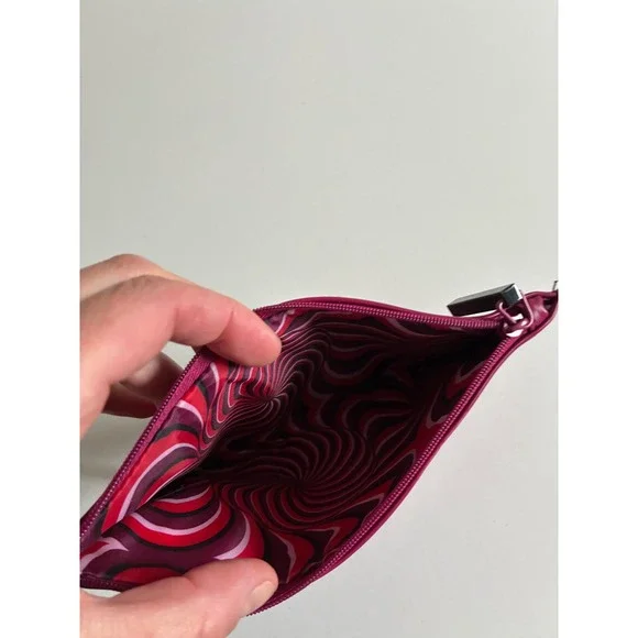 MAC Cosmetics Magenta Pink Swirl Print Makeup Pouch Cosmetic Bag Zippered - Picture 4 of 4